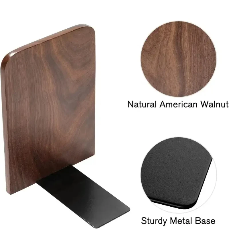 Nature Wooden Desktop Bookends Book Organizer Office Desktop Home Bookends Book Ends Stand Holder Shelf Bookrack