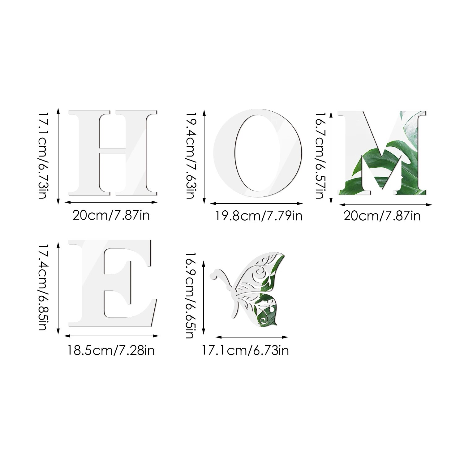 HOME Home Logo 3D-Spiegel-Wandaufkleber, Eingangsdekoration, Heimdekoration