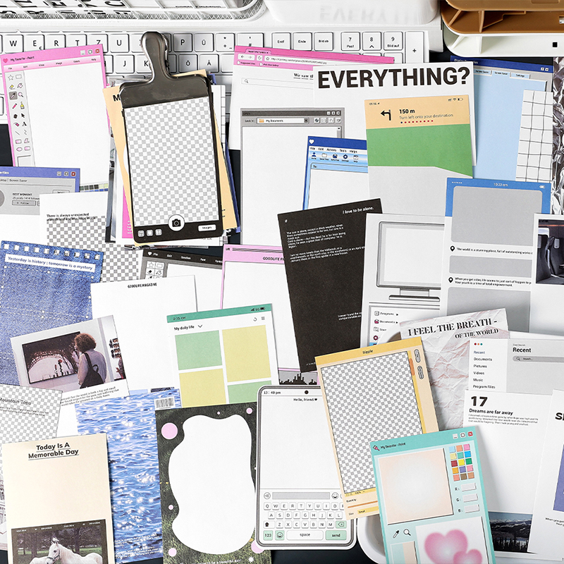 30 Uds. De Material de Collage Ins, papel DIY, decoración de tarjetas, sesión fotográfica de ídolo, álbum de recortes, diario, papel de fondo, papelería Kawaii