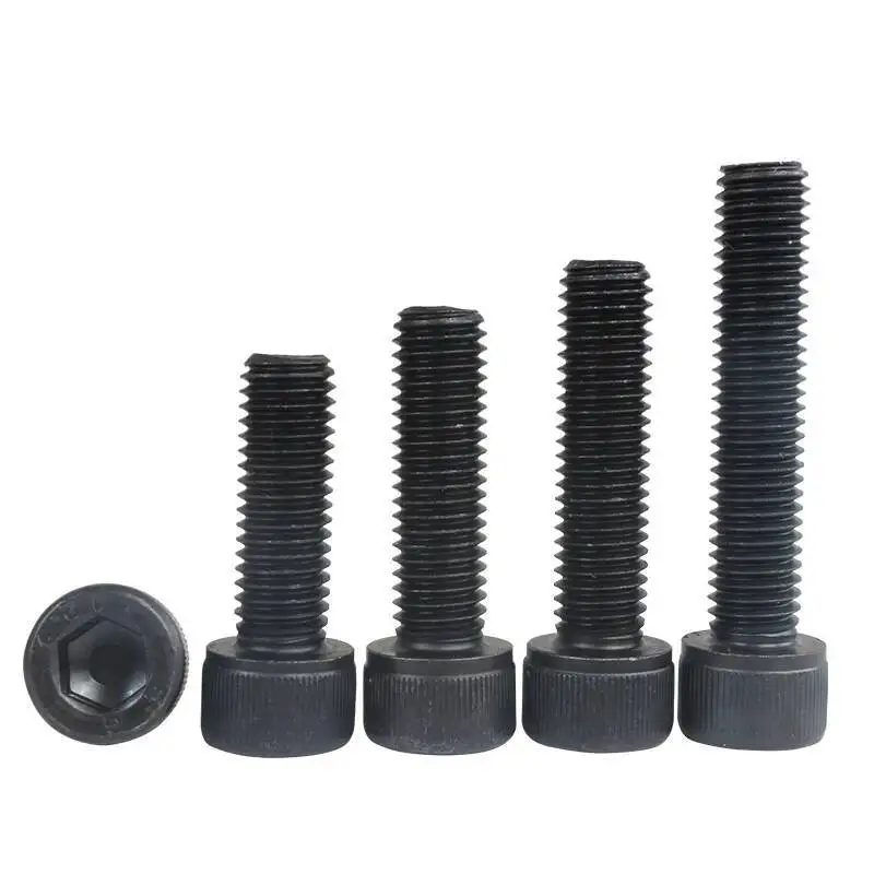 5-50 Uds DIN912 M1.6 M2 M2.5 M3 M4 M5 M6 M8 304 A2 grado de acero inoxidable 12,9 negro hexagonal cabeza hueca tornillo Allen