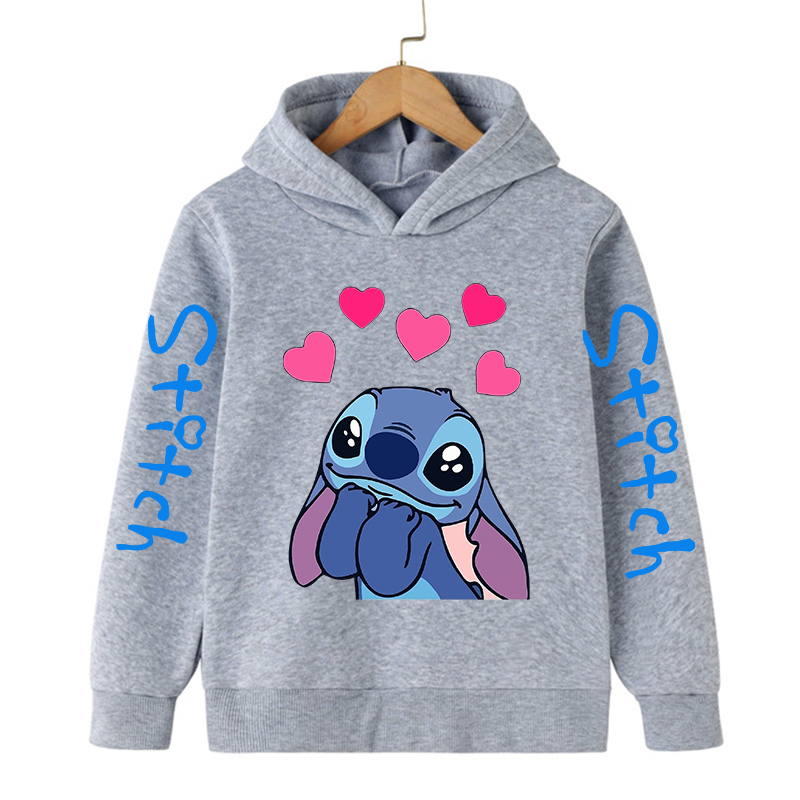 Roupas engraçadas natal disney ponto hoodie crianças dos desenhos animados criança menina menino lilo e ponto moletom com capuz bebê casual topo