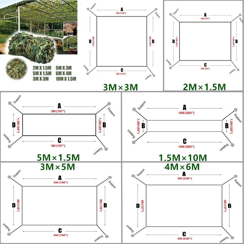 3x3m 5x1,5 m militärische Tarnung Netz Schwimmbad Strand Pavillon Garten Sonnenschutz Camo Armee Leinwand Netz Zelt Dschungel Wüste
