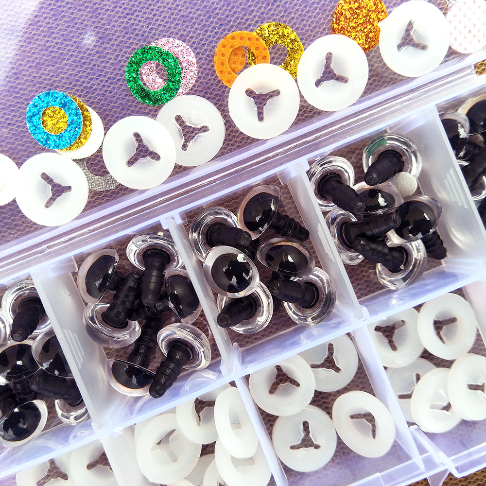 高品質 30 ピース/箱プラスチック安全グリッターガラス目おもちゃ工芸品動物あみぐるみかぎ針編み人形作り 9/10/12/14/16 ミリメートル