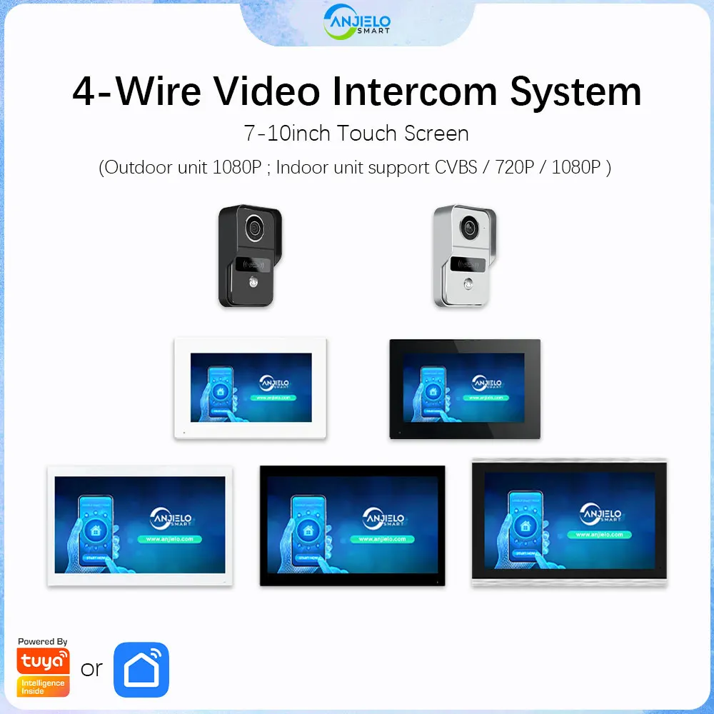 TUYA Smart 1080P 7 Zoll 10 Farb-Touchscreen Wifi Video-Gegensprechanlage Türklingel-Monitor Kein Set