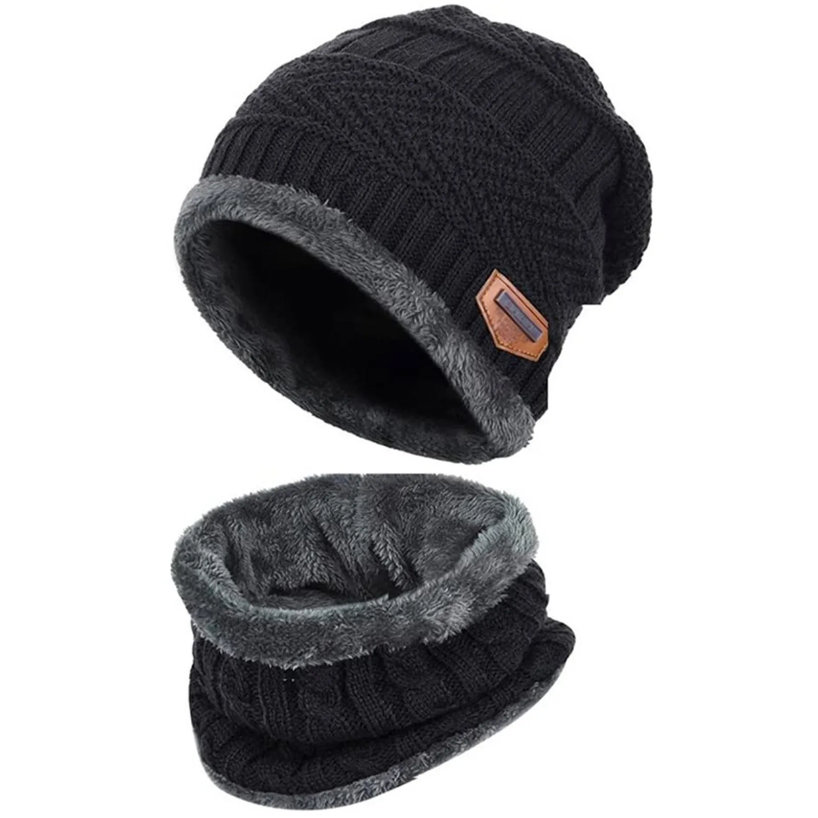 Winter Warme Beanie Hut Schal Handschuhe Set Unisex Winter Warme Gestrickte Beanie Hut Hals Handschuh Für Männer Frauen