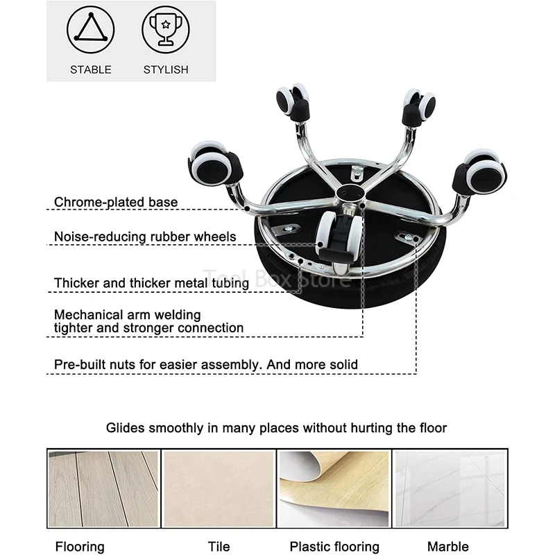 Small Low Stool Living Room Sofa Pulley Chair Leather Stool Seat with Wheels Round Rotating Stools Children Shoe Changing Stool