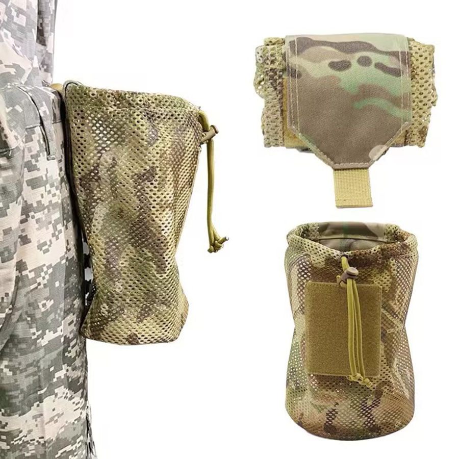 ナイロン新ロールアップメッシュダンプポーチマガジン収納ミニ折りたたみネットポケット EDC 戦術アウトドアスポーツキャンプ狩猟
