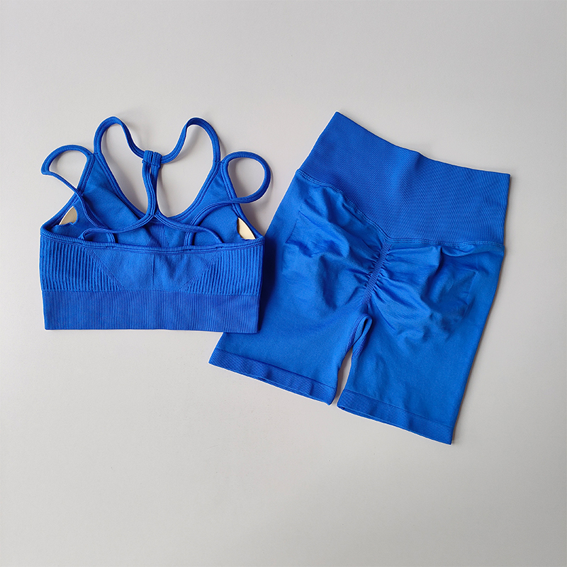 Conjunto deportivo de cintura alta color melocotón para levantamiento de cadera, ropa de Yoga de secado rápido a prueba de golpes, pantalones para correr, conjunto de dos piezas para Fitness, 3/4