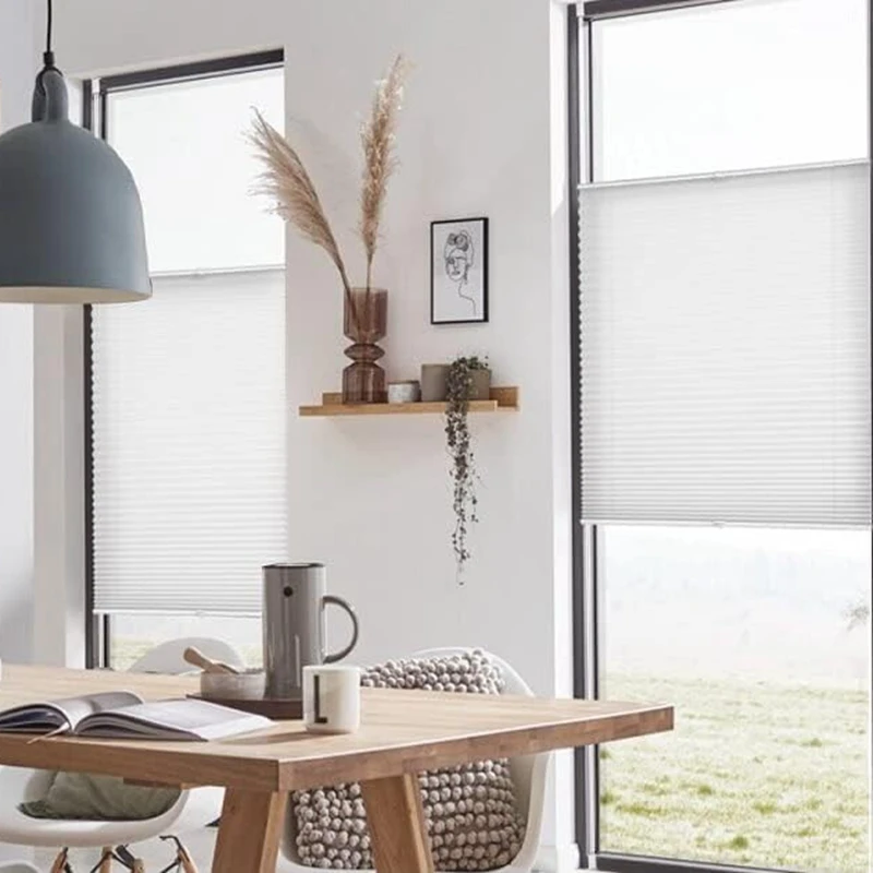 Pleated Blind - No Drilling Required - Pleated Blind with Klemmfix Brackets - Privacy Screen - Opaque Roller Blinds for Windows