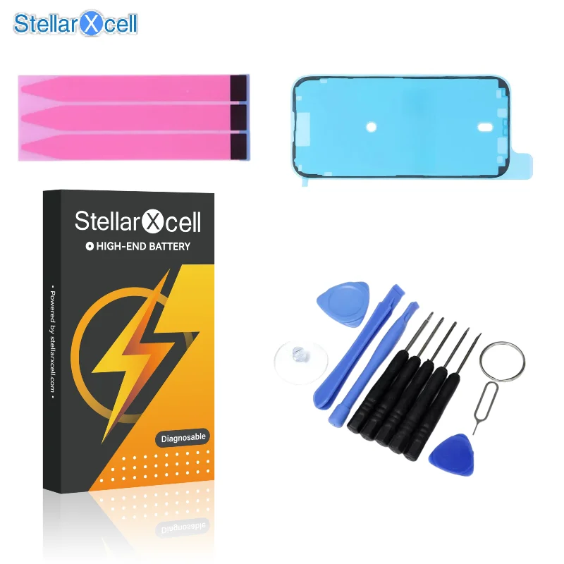 La batería de diagnóstico StellarXcell muestra una pieza genuina sin mensaje emergente para iphone 12 13 Pro max 14 Plus 15Pro max 14Pro 12 13mini