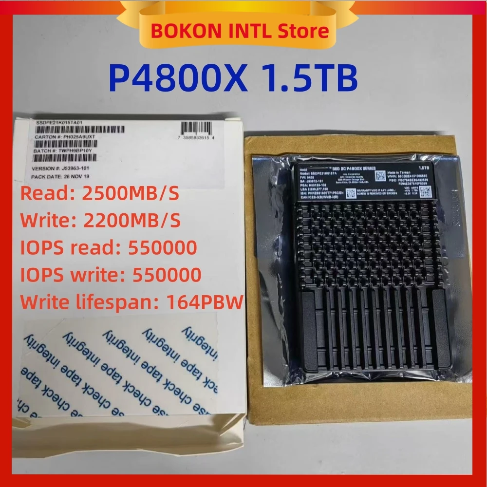 New Unopened Boxed SSD DC P4800X SERIES 1.5T 750GB 375GB U2 NVME 2.5" SSD Server Enterprise SSDPE21K015TA01 for Intel Optane