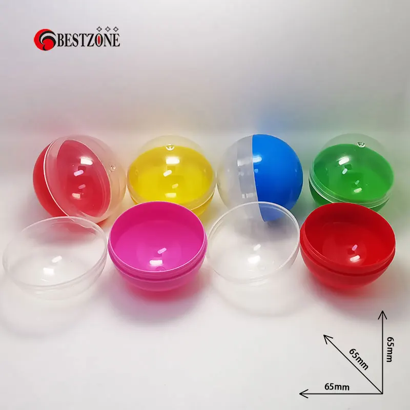 5Pcs D65MM 2.56Inch Plastic Toy Capsules Round Surprise Balls Draw Can Open Container Kids For Capsule Station Dispenser Machine