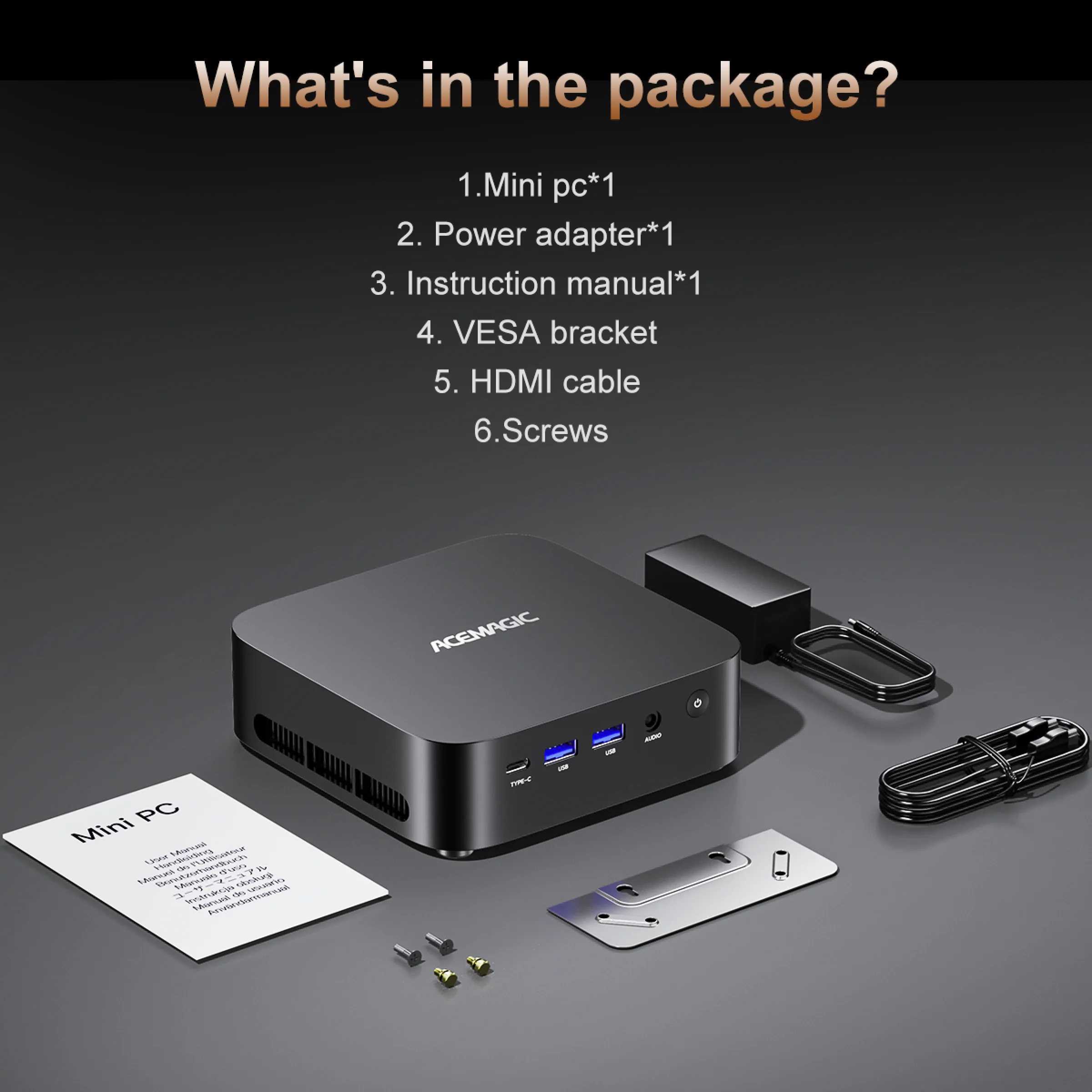 ACEMAGIC K1 MINI PC AMD Ryzen 5 7430U 16GB RAM 512GB SSD Windows 11 Pro MINI Computer Wifi6 BT5.2 4K Triple Display