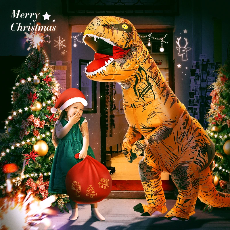 ผู้ใหญ่เด็กไดโนเสาร์ T-Rex Inflatable เครื่องแต่งกาย Purim ฮาโลวีน Mascot อะนิเมะปาร์ตี้คอสเพลย์เครื่องแต่งกายชุดแฟนซีชุด