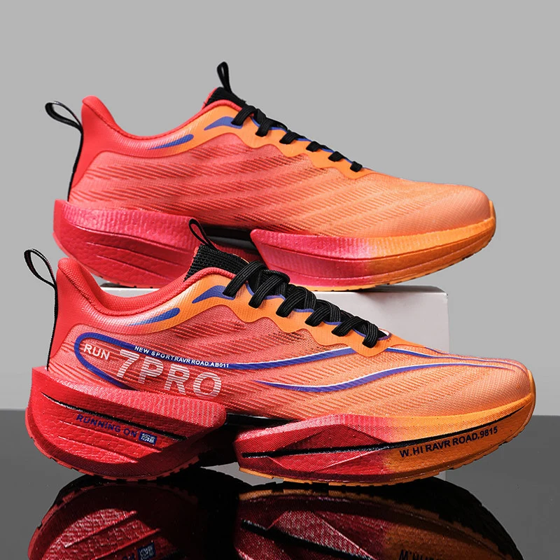 Neue männer Carbon Platte Turnschuhe Outdoor Weiche Sohle Mesh Sport Schuhe Laufschuhe Licht Anti-Slip Casual Paar tennis Schuhe