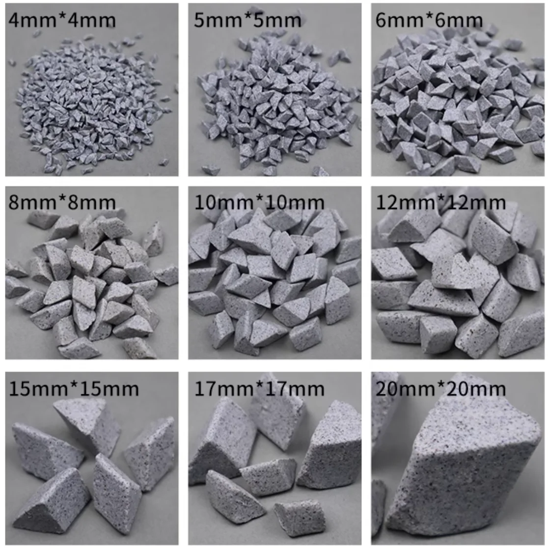 500g Brown corundum oblique triangle coarse polishing stone Rust remove deburring abrasive for Vibration grinder