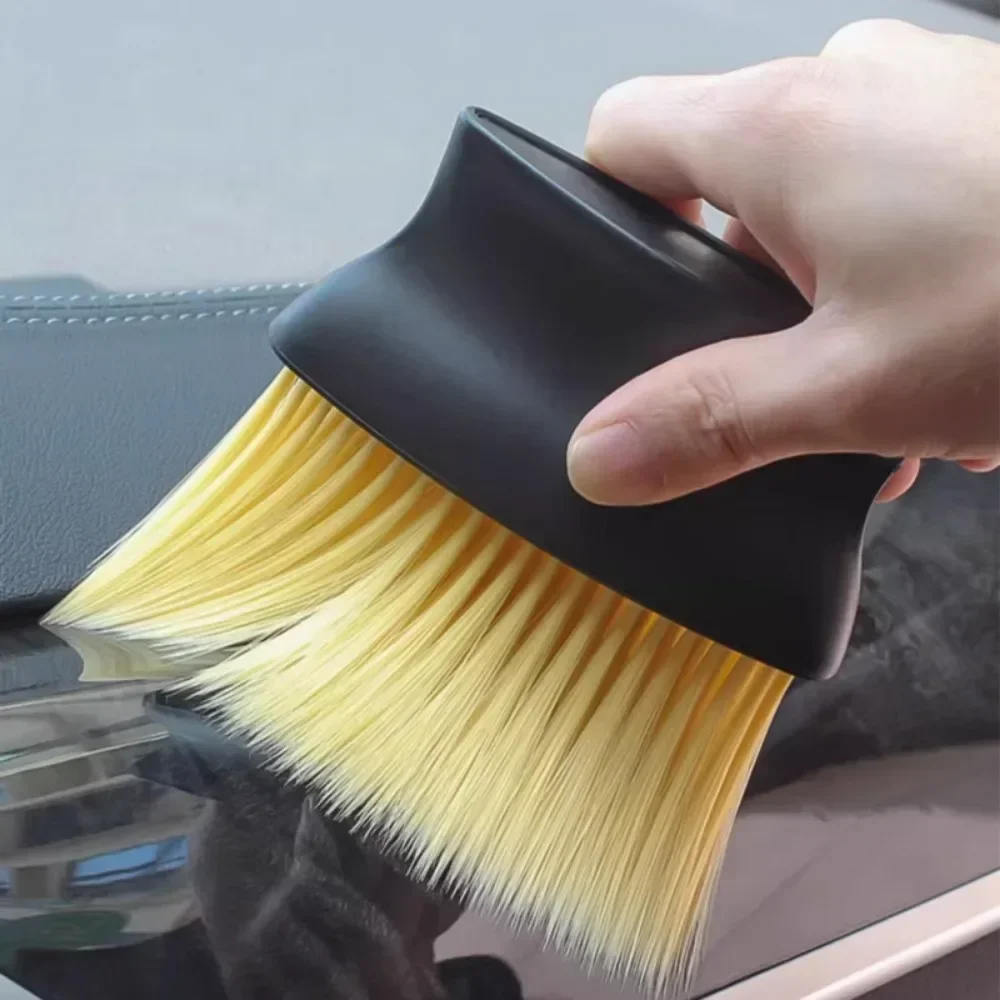 Cepillo para polvo para limpieza interior de coche, salida de aire, control central, ranura para ventana de aire acondicionado, detalles de eliminación de polvo, cepillo suave