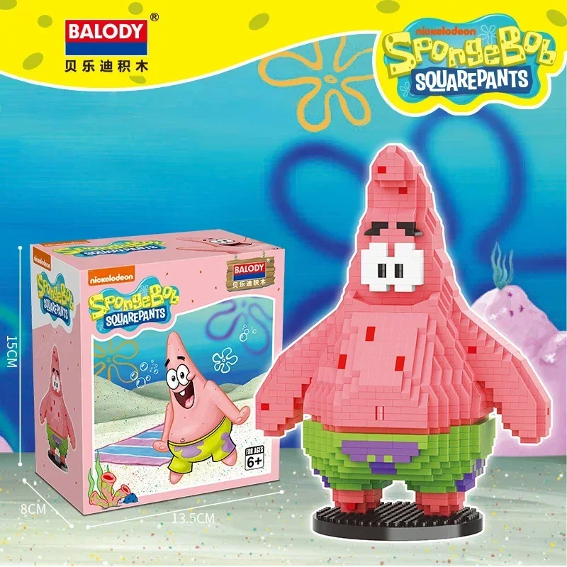 Spongebob Building Blocks Krusty Krab ร้านอาหารบ้านสับปะรด Squidward ห้องฉาก Patrick Star รูปของเล่นเด็กของขวัญ