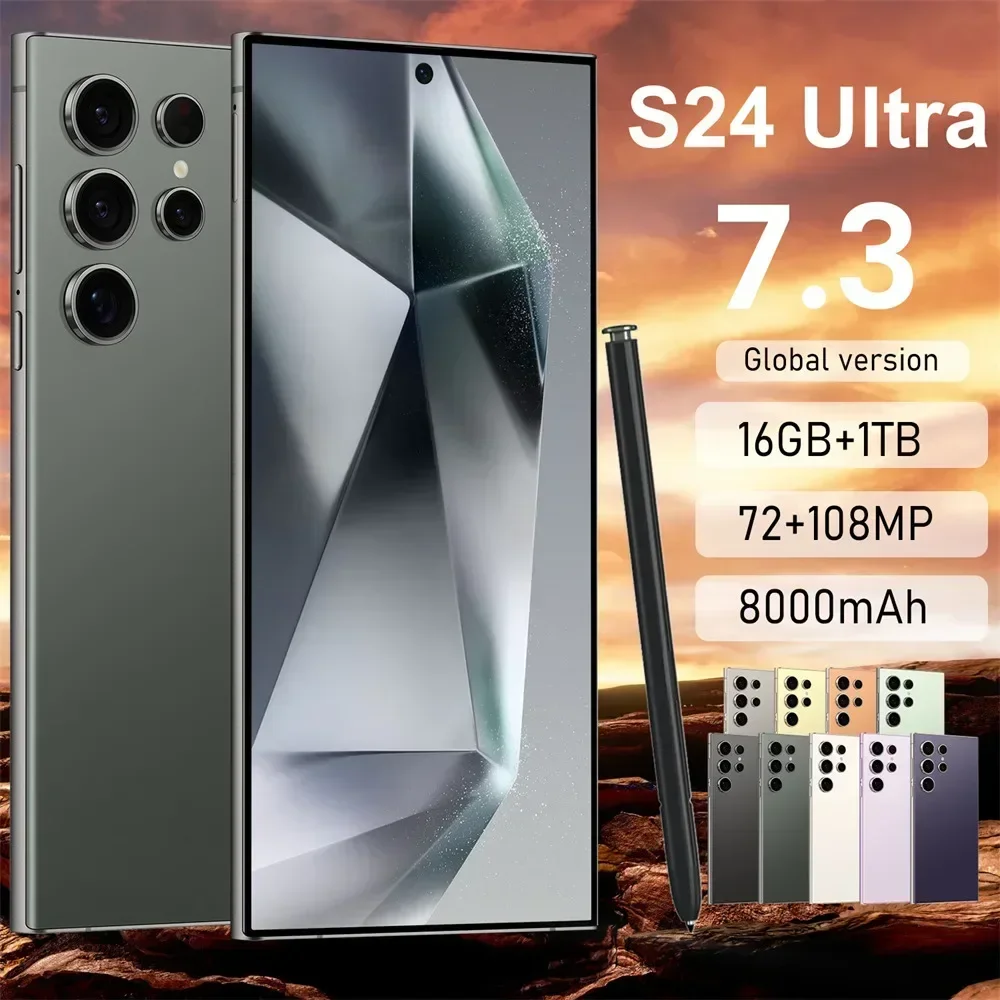Original S24 Ultra Smartphone 7,3 ''5G Snapdragon 8 Gen 3 16GB + 1TB teléfonos móviles cara desbloqueada teléfono celular Android 14