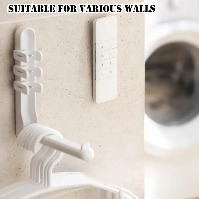 3pcs No Drill Magnetic Remote Holder - Wall Mount for TV/AC/DVD Remotes, White Space-Saving Design