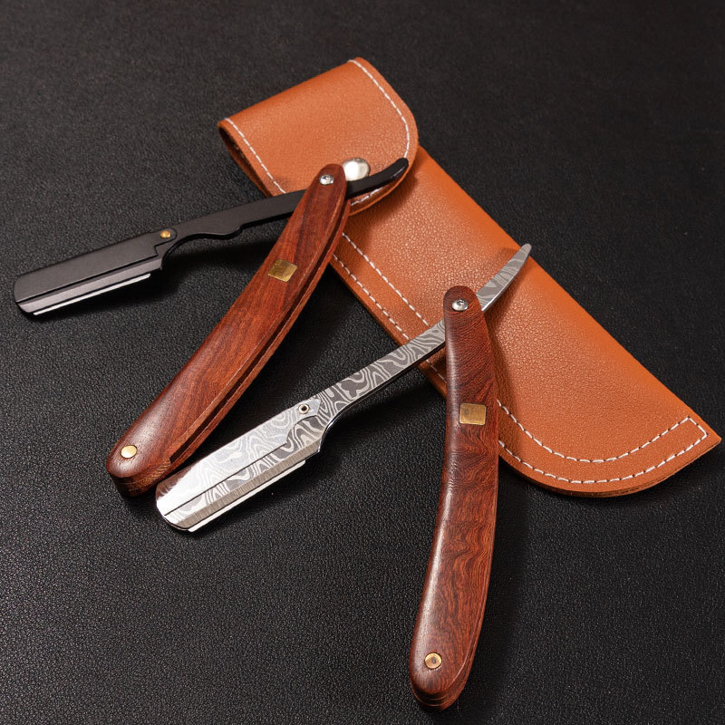 wooden handle blade shaving razors professional barber shaver razor men's replaceable blade shaving razor men gift
