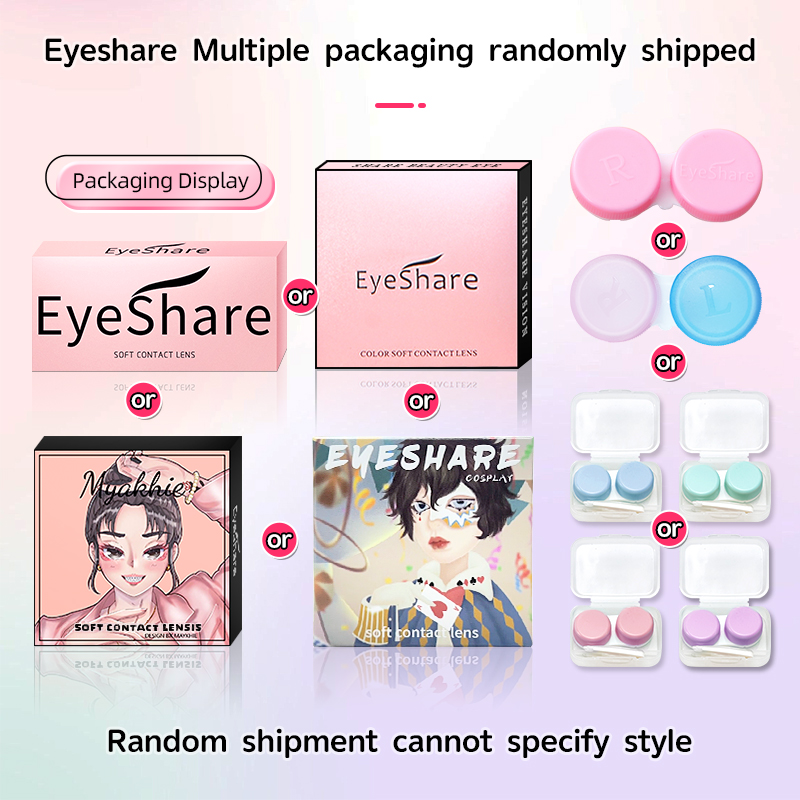 EYESHARE 1 Paar modische farbige Kontaktlinsen für Augen, lila Farbkontakte, rote Linsen, rosa, weiche Linsen, Schönheits-Make-up, jährlich