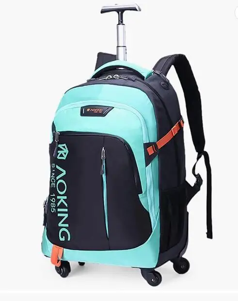 Marca masculina mochila de rodas para homens mulheres 20/22 ′′ resistente à água compartimento para laptop bolsa de bagagem de mão