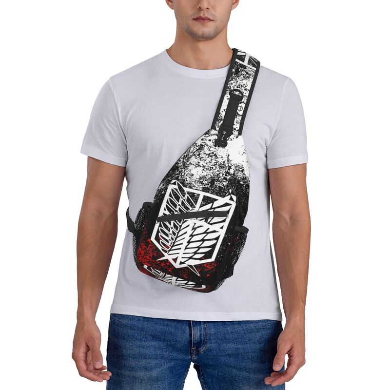 Tas Selempang Sayap Kebebasan Serangan Terhadap Titan untuk Pria Ransel Selempang Dada Bahu Shingeki No Kyojin Bepergian