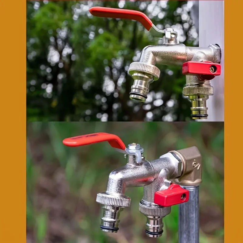 Garden Tools Brass Water Faucet 1/2" Outside & Inside Used Easy Turn On/Off Lever Handle Watering Supply Taps Ball Valve