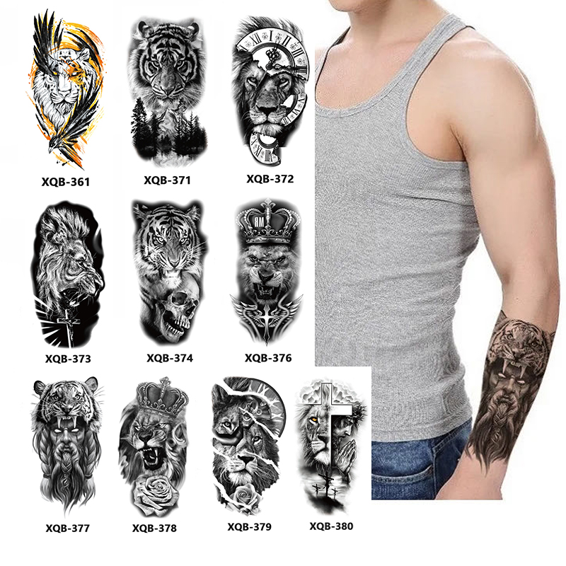 Impermeável Tatuagem Adesivos para Homens e Mulheres, Corpo Pequeno, Braço, Animal Totem, Universal, Decoração Presente