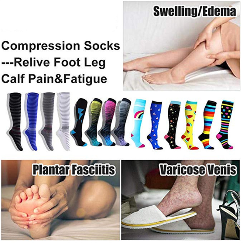 4 pares de calcetines de compresión médicos venas varicosas calcetines de enfermería para correr al aire libre deportes para embarazadas hombres mujeres calcetines