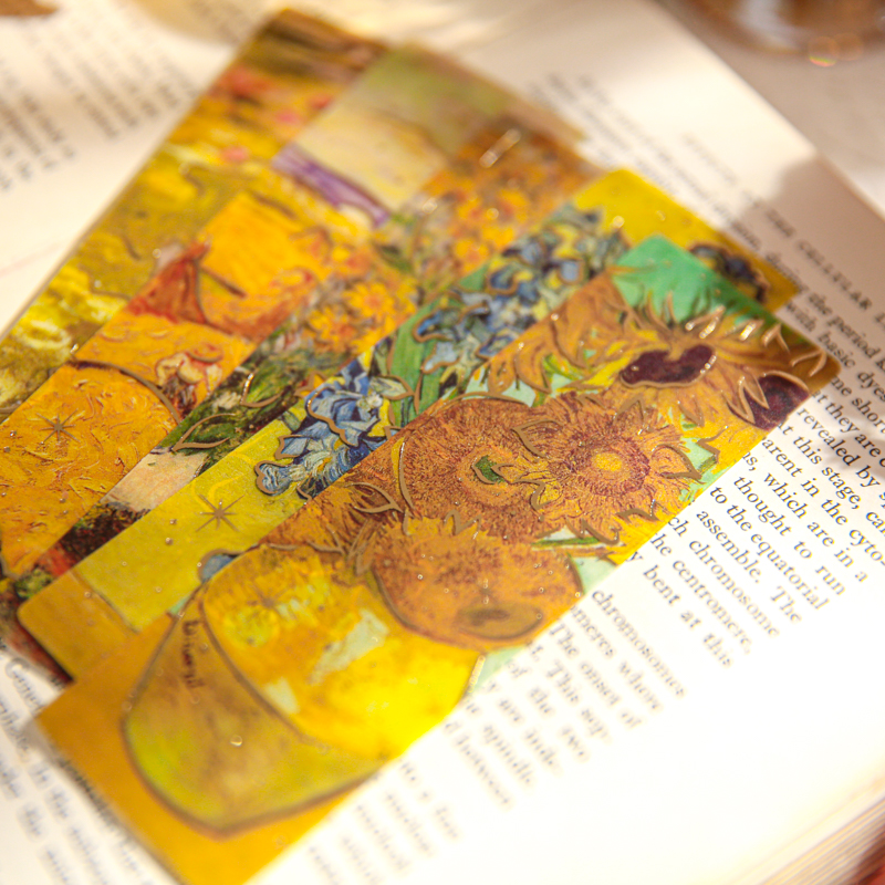 4 スタイル 5 ピース/セットホットスタンピング PVC ブックマークロマンチックなリバイバル高価値イン花読書マークカード絶妙な油絵