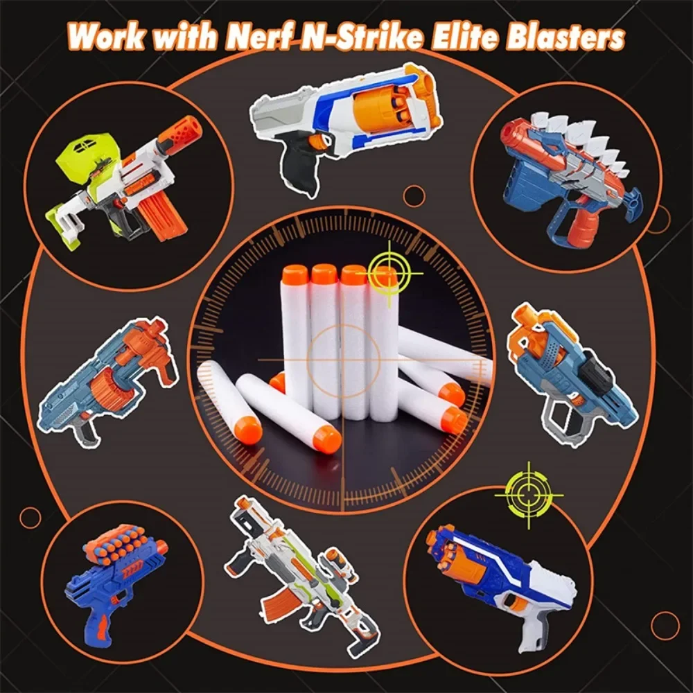 Nerf N Strike Elite 2.0 시리즈용 리필 다트, 글로우 투 더 다크 불렛 팩, 모든 엘리트 블래스터 화이트 호환, 1000 개
