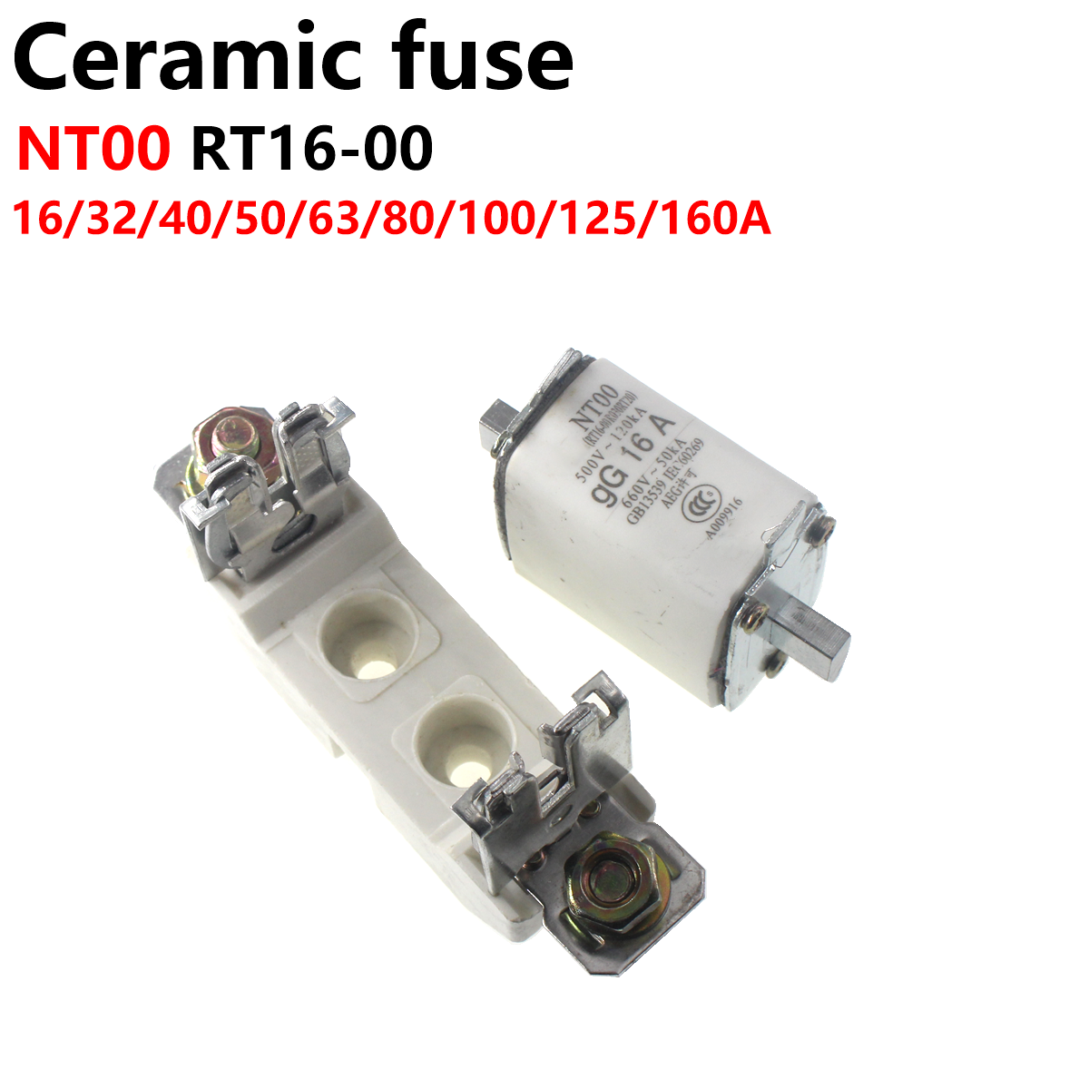 2 pçs 1 conjunto base de fusível fusíveis titular rt16 nt00 rápido sopro fusíveis cerâmicos 20a 25a 32a 40a 50a 63a 80a 100a 125a 160a