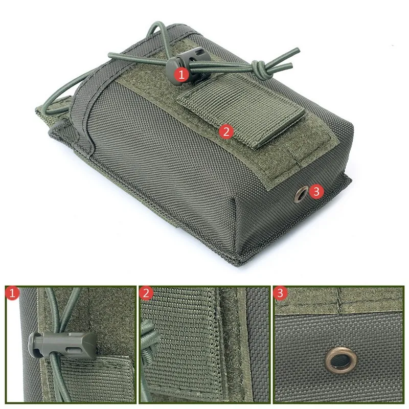 Supporto per radio tattico Custodia per radio Molle Custodia per fondina per radio resistente per walkie-talkie a due vie Attrezzatura da caccia Baofeng