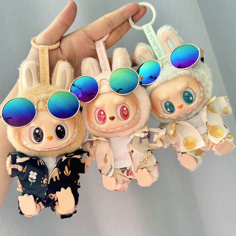 Poppenkleertjes voor Labubu Poppenkleertjes Strandresortstijl Overalls Labubu Idol V1 V2 Poppenkledingaccessoires 15/17 cm pluche pop