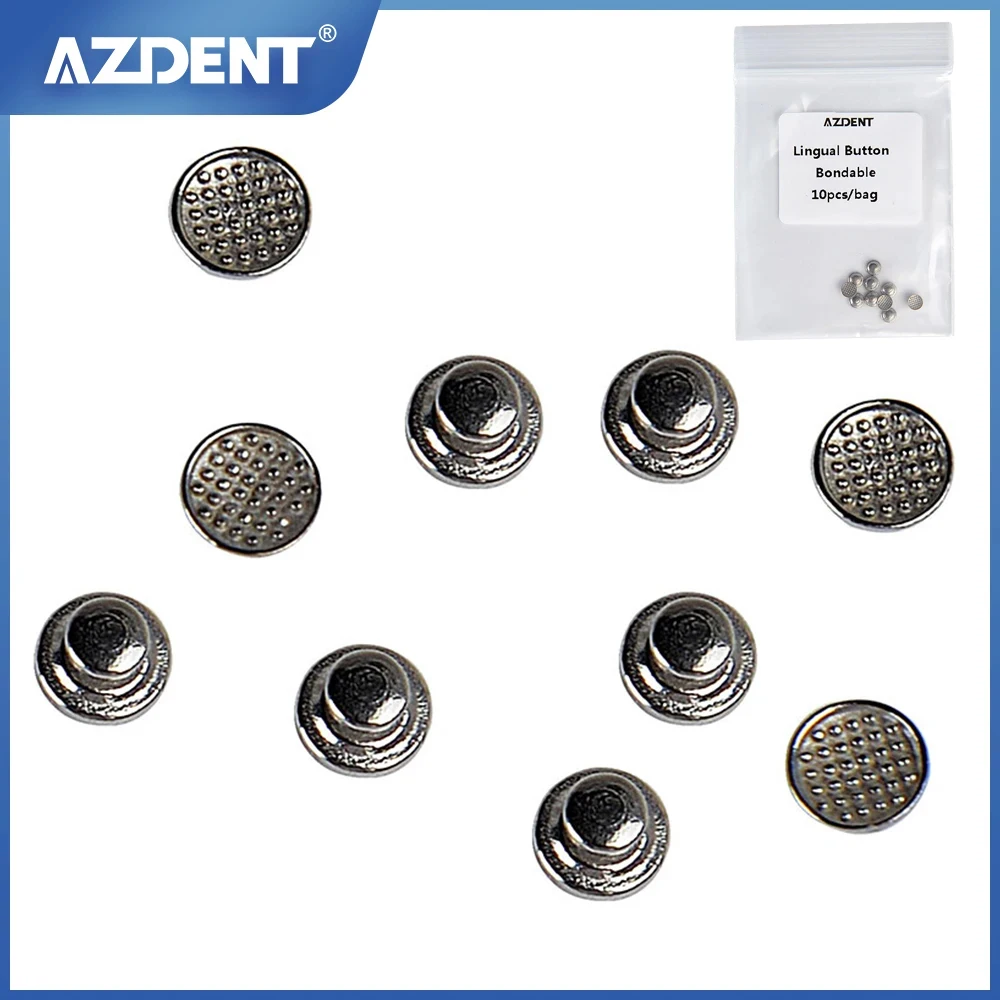 AZDENT 10 Cái/gói Nha Khoa Chỉnh Nha Tròn Nguyên Khối Bondable Kim Loại Ngôn Ngữ Nút Nha Sĩ Chất Liệu