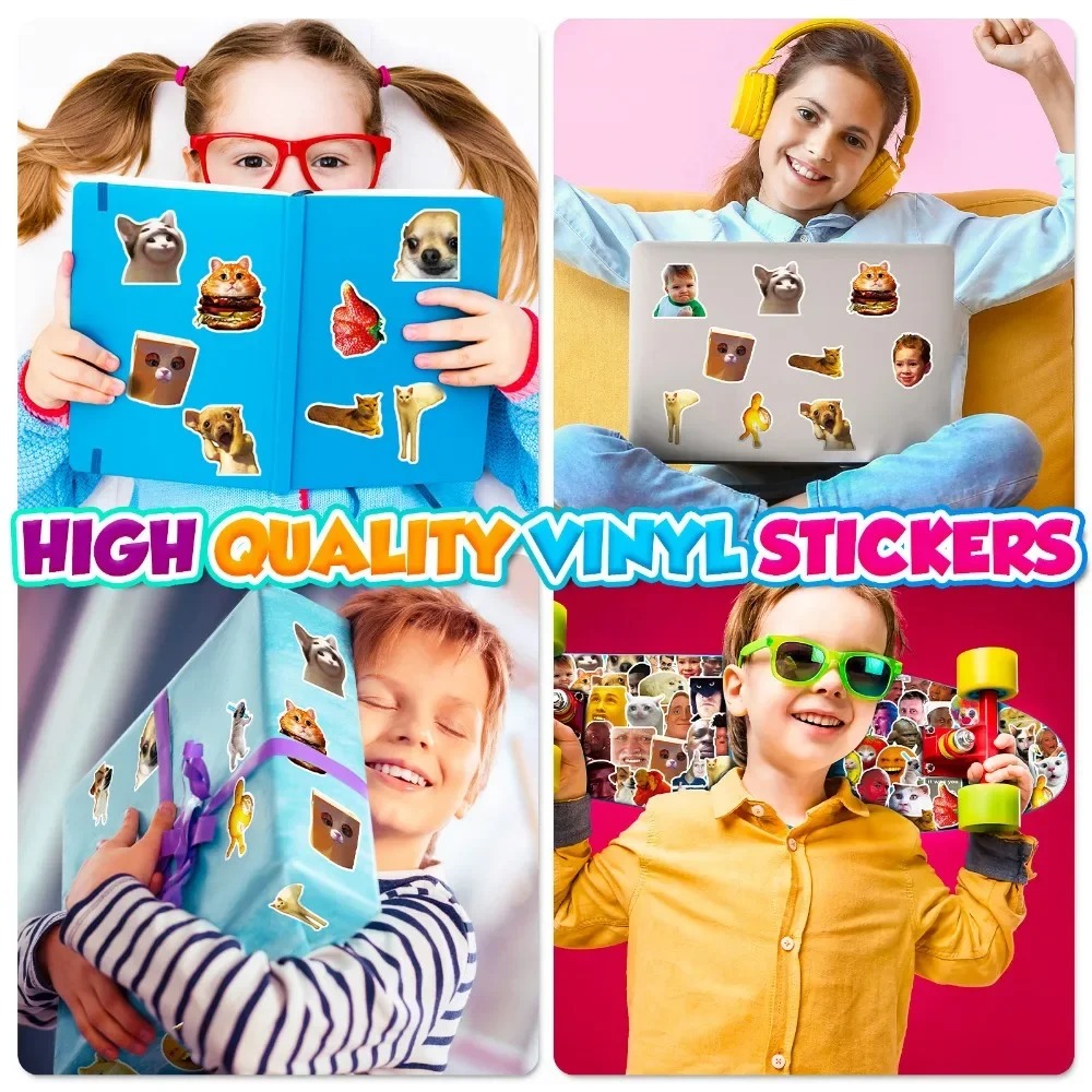 50 個ミックスかわいいパロディー表現ステッカー美的 DIY ラップトップ電話スケートボード車防水ステッカー子供のおもちゃギフト