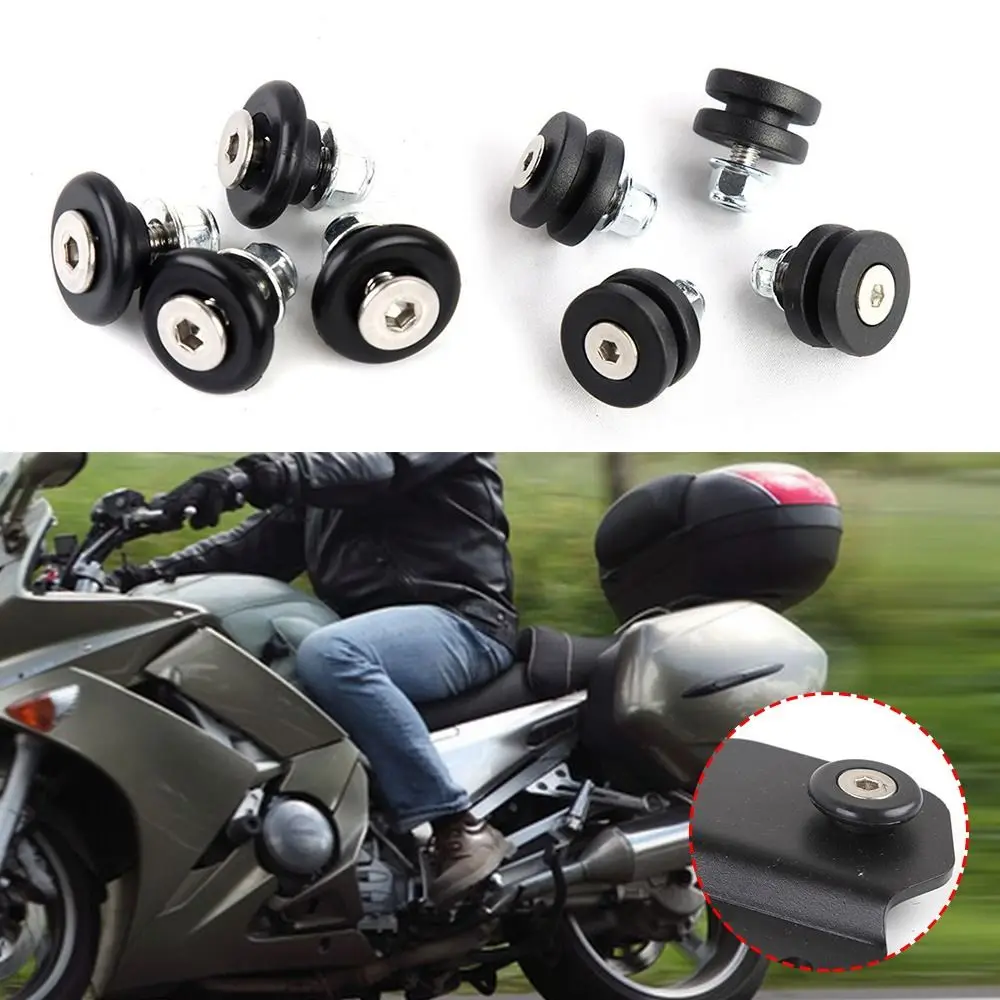 Base de placa silenciosa para motocicleta, 4 unidades, resistente ao desgaste, fivela de caixa traseira, espaçadores de liberação rápida, acessórios de motor, bucha de bagagem traseira