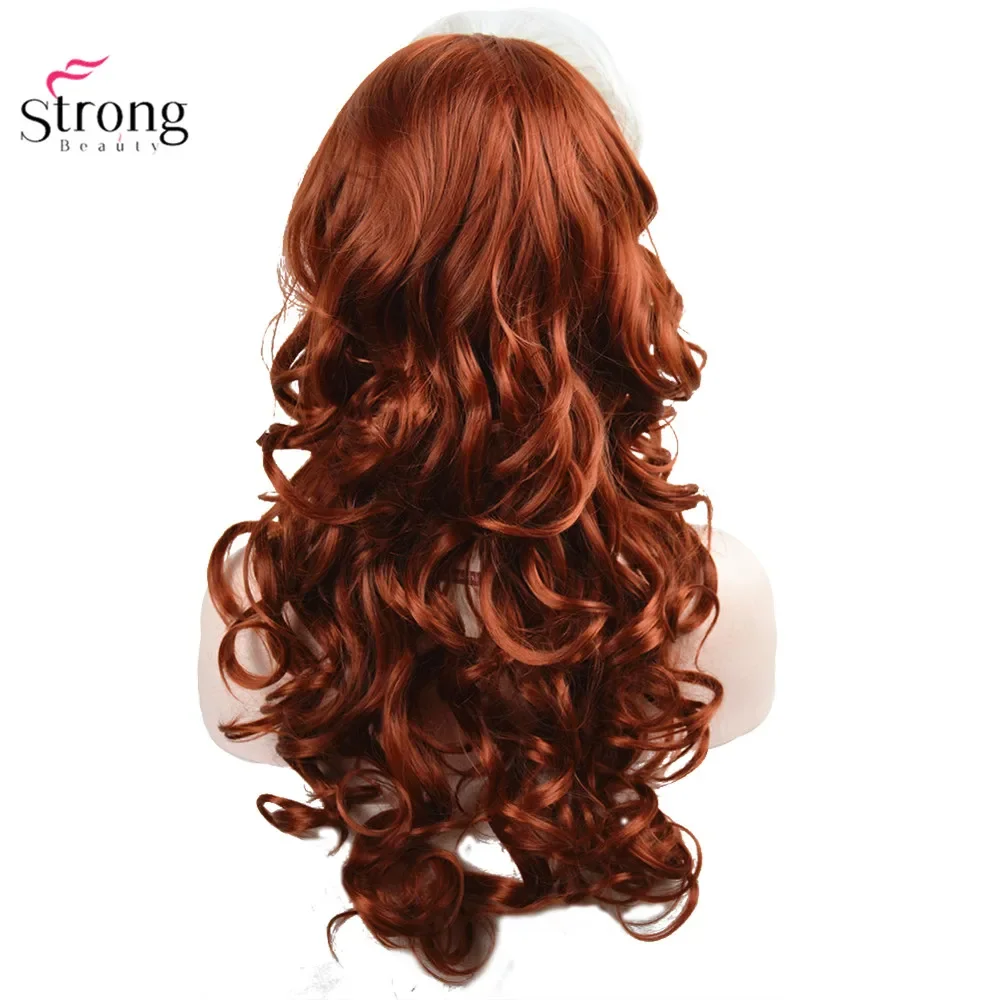 StrongBeauty X-Men Anna Marie Rogue คอสเพลย์วิกผมสีแดงยาวหยักวิกผมสังเคราะห์