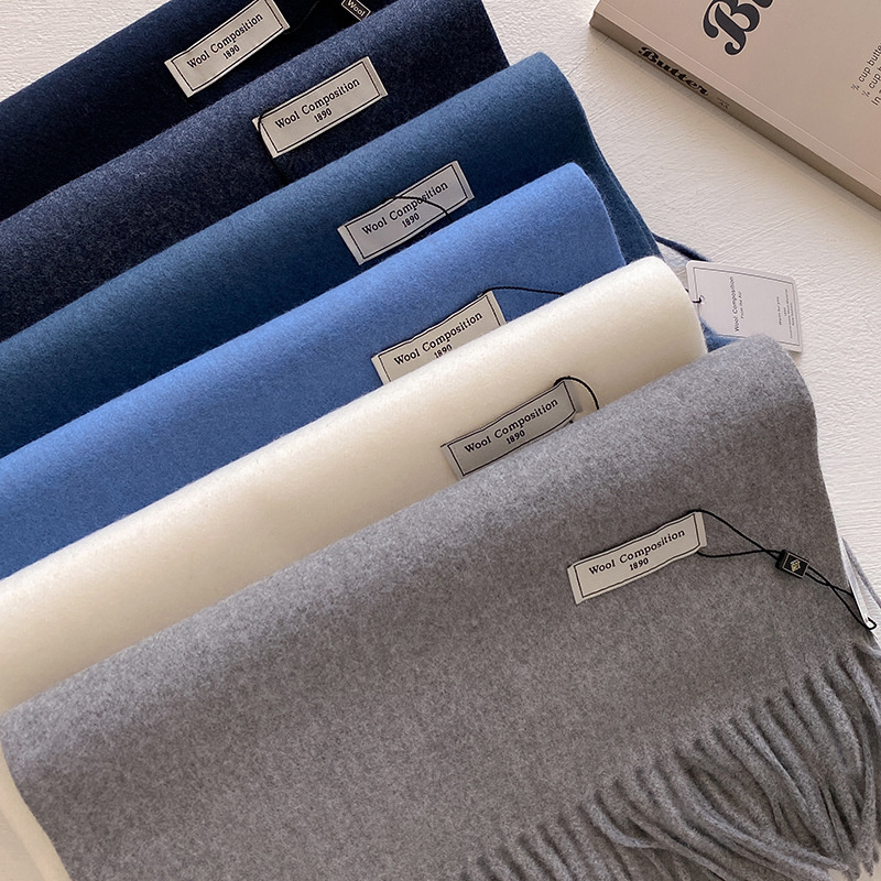 2024 冬のウールスカーフ女性のためのロング暖かいカシミヤスカーフヒジャブ固体女性ショールラップ女性パシュミナバンダナヘッドスカーフ新