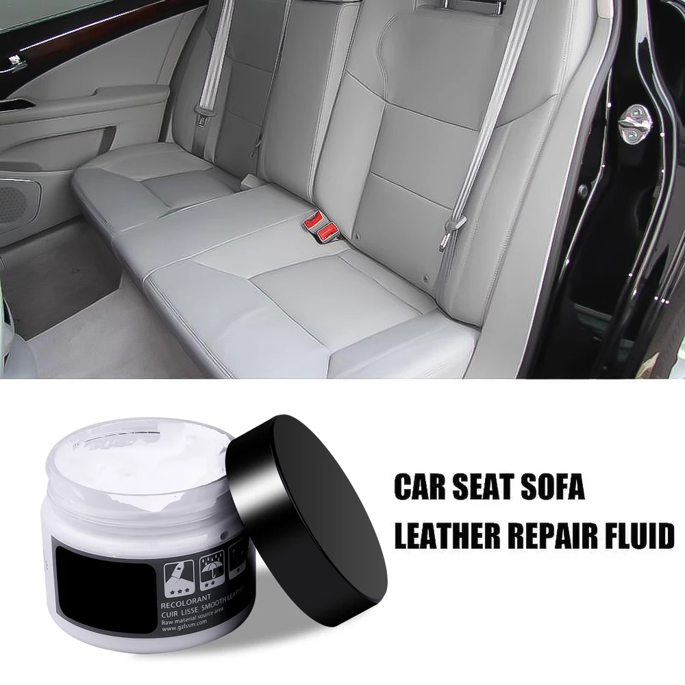 Kit di riparazione in pelle per auto Balsamo liquido per ricolorimento della pelle Nessun strumento di riparazione del calore Fori per sedili auto Graffi Crepe Rips set di restauro scarpe