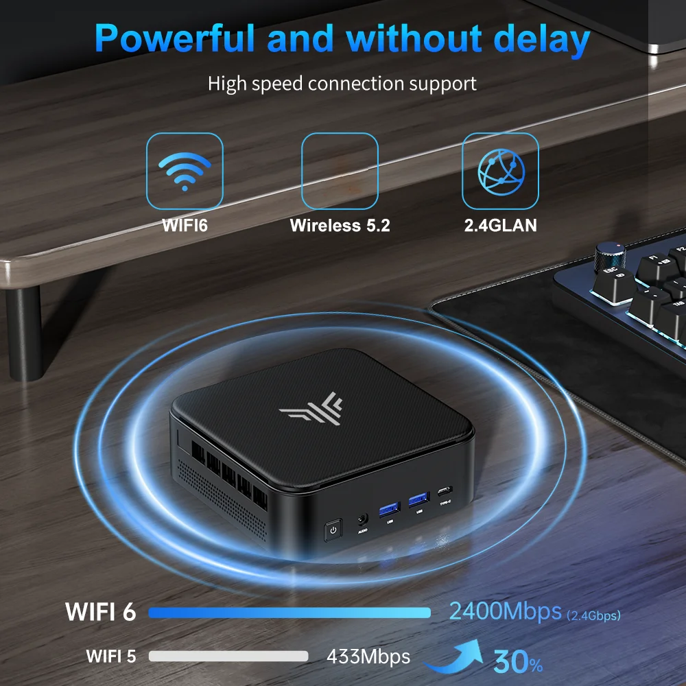 Mini PC ACEMAGIC con AMD Ryzen 7 5825U 16GB DDR4 512GB M.2 SSD Mini PC para juegos con USB tipo C compatible con triple pantalla 4K