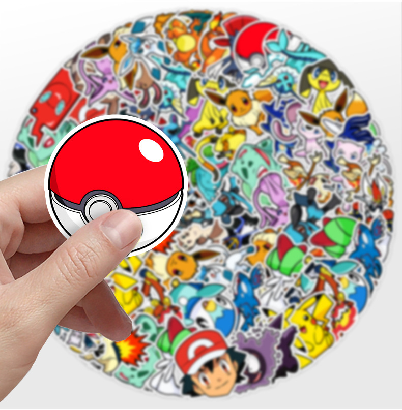 50PCS อะนิเมะ Pokemon น่ารักสติ๊กเกอร์ DIY โน้ตบุ๊คแล็ปท็อปโทรศัพท์กระเป๋าเดินทางจักรยานการ์ตูนตลก Graffiti สติกเกอร์ของเล่นเด็กตกแต่ง