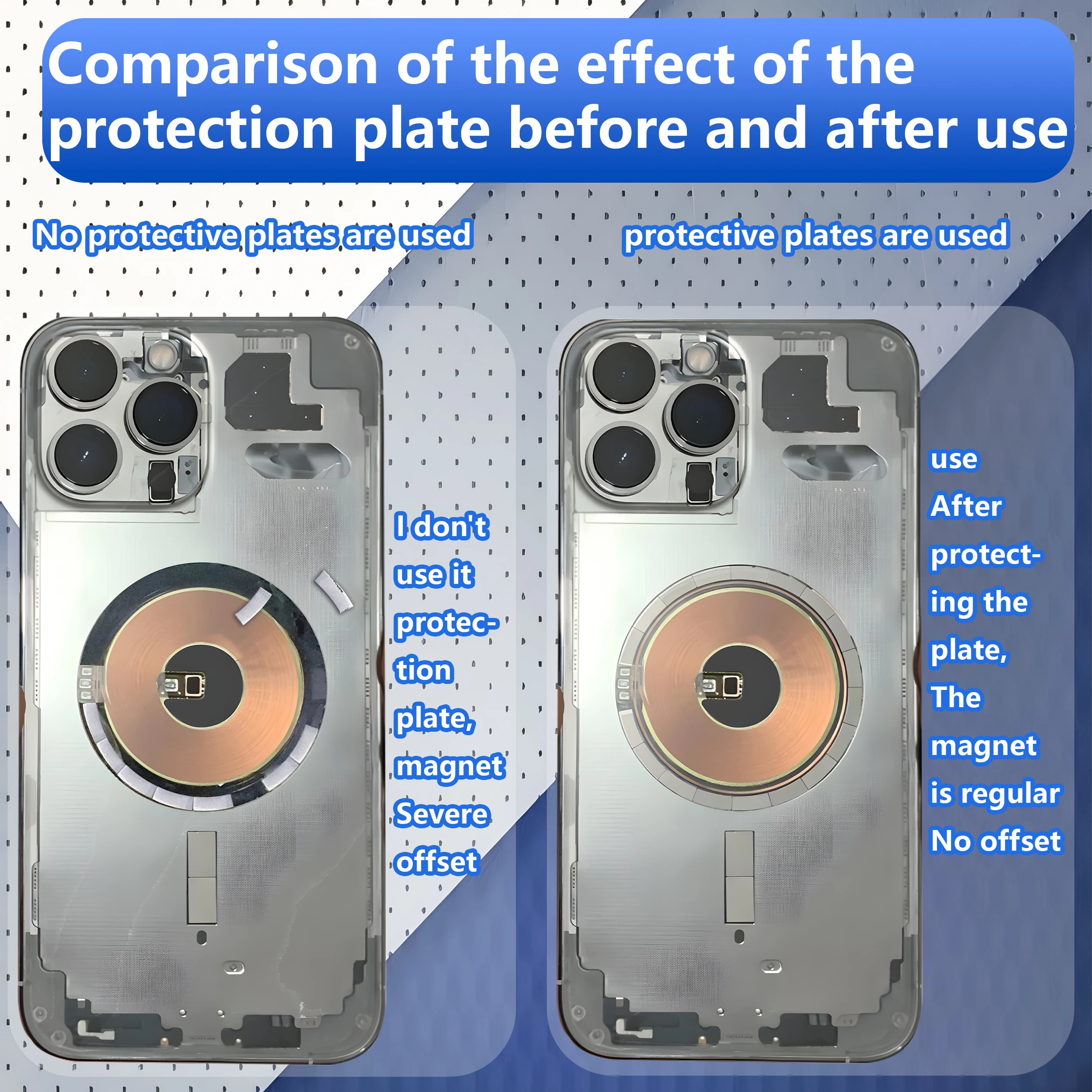 Lanrui z9 Universal Rear Glass Magnetic Protection Plate IPhone 11-16 Series Protection For Wireless Charging Magnets