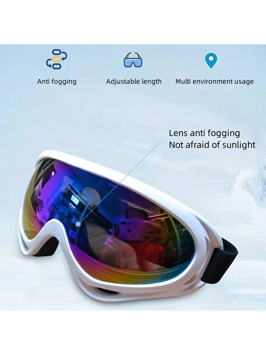 1pc ラージフレーム偏光スキーゴーグル男性と女性用、防風防雪 UV 保護防曇スノーボードゴーグル屋外用