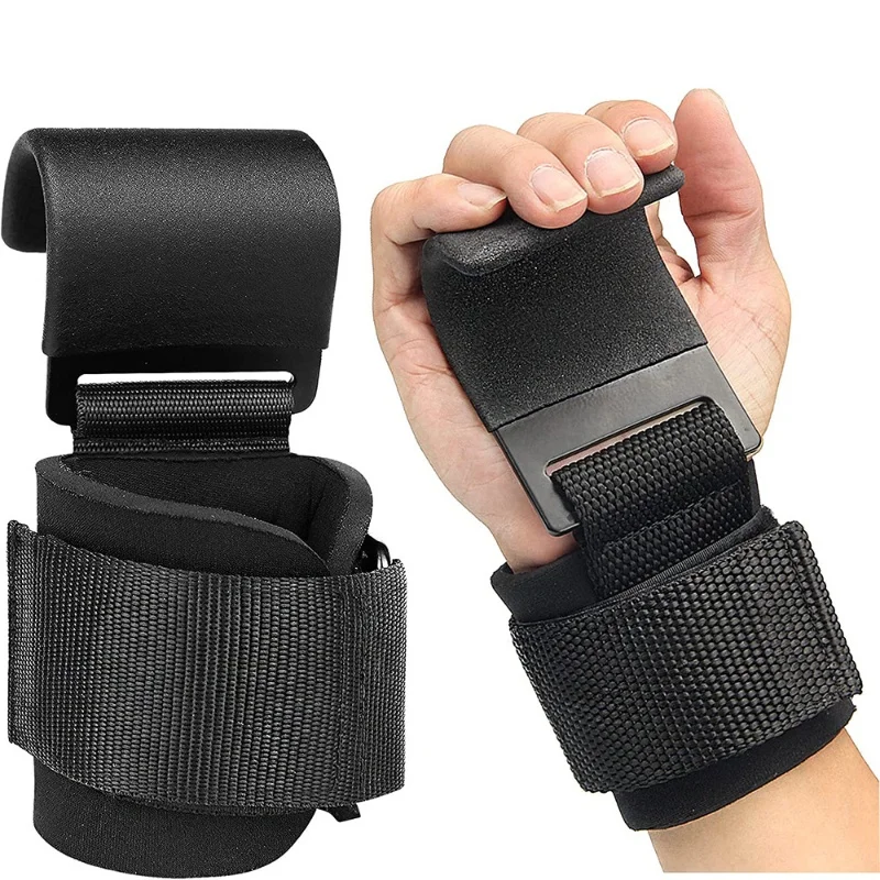 1/2Pc Non-Slip Weight Lifting Hookspremium Pair of Straps Weightlifting Deadlift Chin Pull Up and Exercise Fitness Hook Training