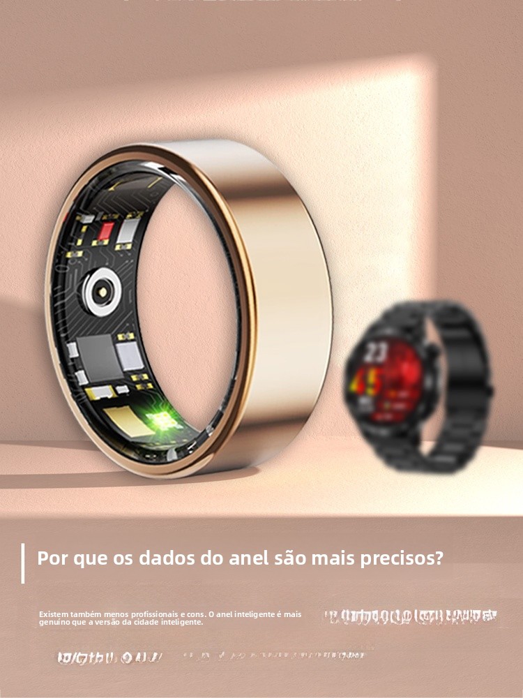 Novo Anel igente Multifuncional de Saúde com IA, Monitoramento Não Invasivo de Açúcar no Sangue, Prão Arterial, Sono ...