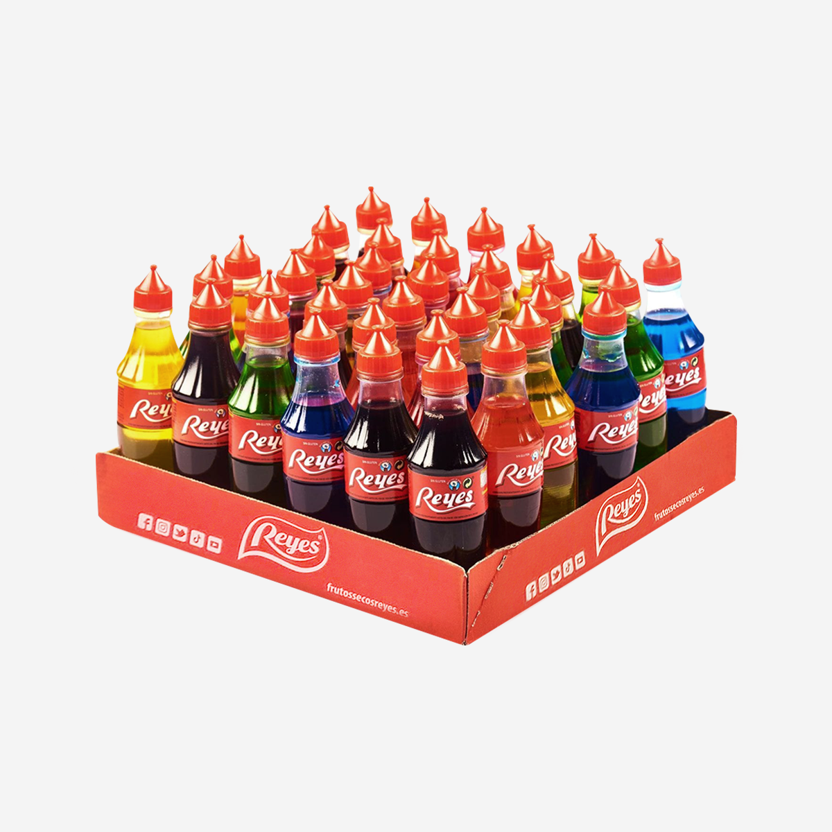 Garrafas Refrescantes de Doces Líquidos-Bandeja de 36 Peças, 105 ml Cada-Diferentes Cores Sortidas