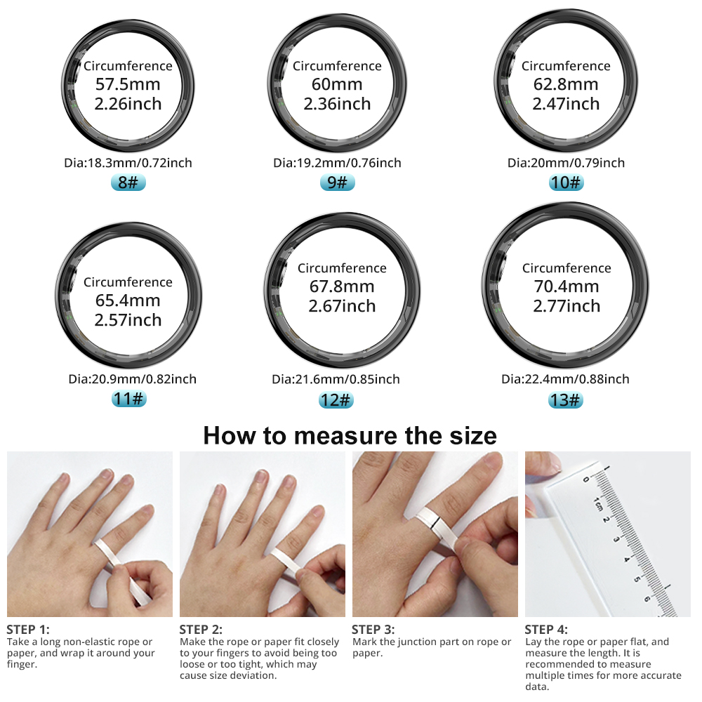 2024 COLMI R09 สมาร์ทแหวนผู้ชายผู้หญิงพร้อมกล่องชาร์จ,สุขภาพและ Sleep Monitor,อุณหภูมิผิว,อายุการใช้งานแบตเตอรี่ 60 วัน
